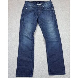 Rock & Republic Jeans Men's 29 Blue Dark Wash Vaughn Bootcut Button Fly Straight